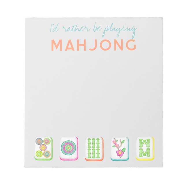 Je préfère jouer au Bloc-notes Mahjong (Devant)