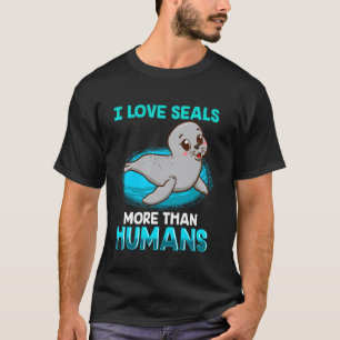 Je préfère les phoques aux humains T-shirt phoque