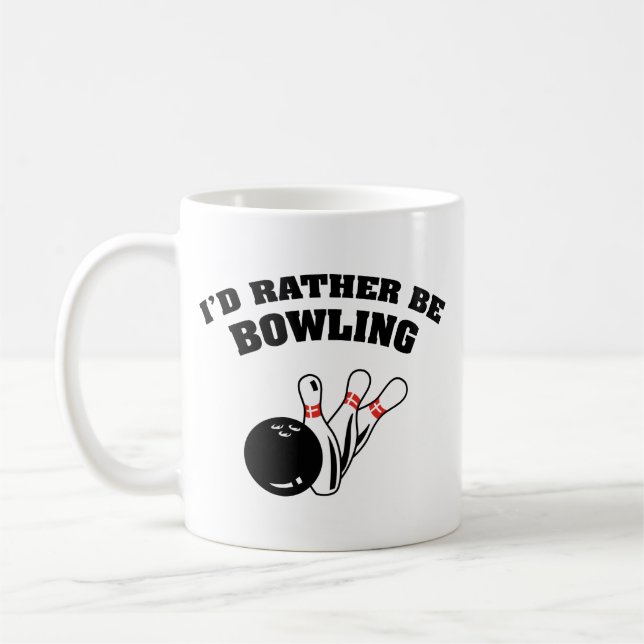 Je Préférerais Être Au Bowling Café Mug (Gauche)