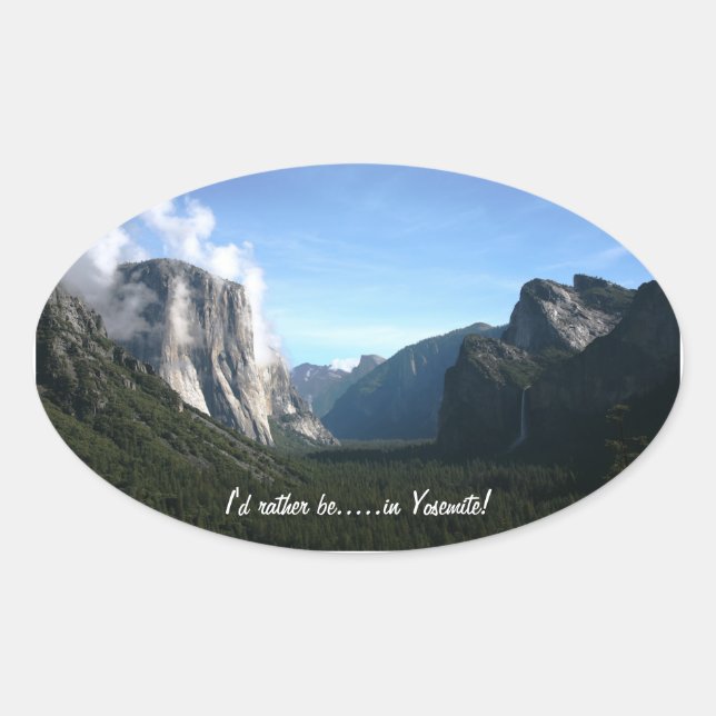 "Je préférerais être dans Yosemite !" autocollant (Devant)