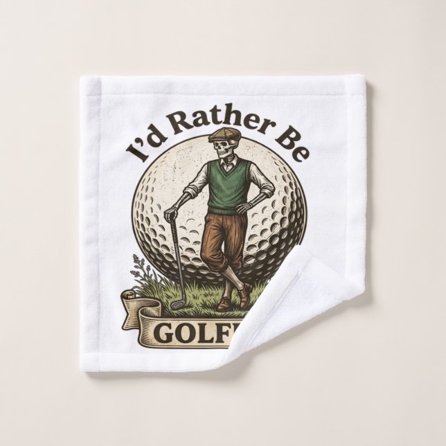 Je préférerais être en train de jouer au golf  (Gant de toilette)