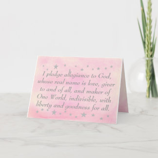Je promets l'allégeance à Dieu, carte de voeux