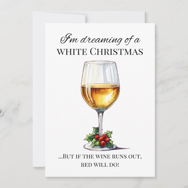 "Je rêve d'un Noël blanc.." Carte de vacances (Devant)