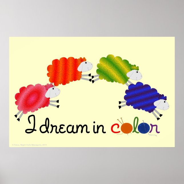Je Rêve En Moutons De Couleur Poster (Devant)