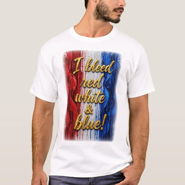 Je saigne rouge blanc & bleu - Tshirt Unisexe (Devant)