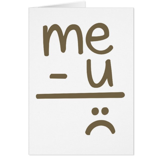 Je sans vous égale la carte de visage triste (Devant)