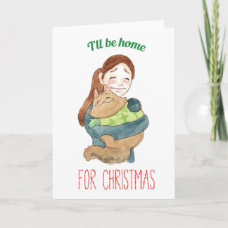 Je serai à la maison pour la carte de Noël