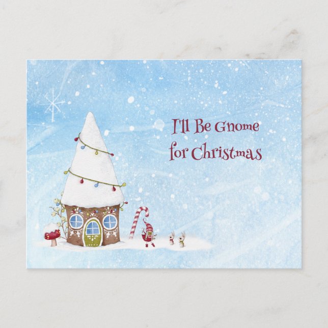 Je serai Gnome pour la carte postale de Noël (Devant)