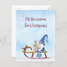 Je serai Gnome pour la carte postale Noël Punny Ho