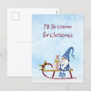 Je serai Gnome pour la carte postale Noël Punny Ho