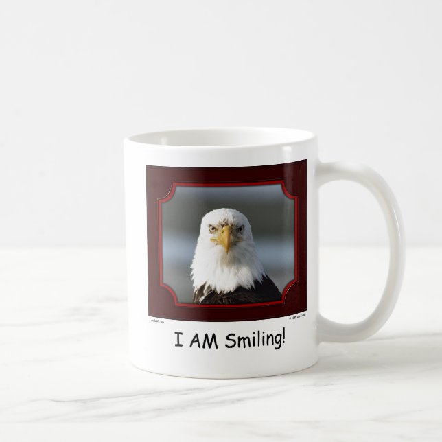 "JE souris !" Tasse d'Eagle chauve (Droite)