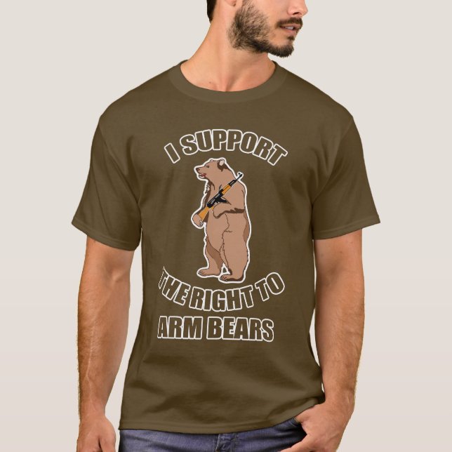 Je soutiens la droite d'armer le T-shirt d'ours (Devant)