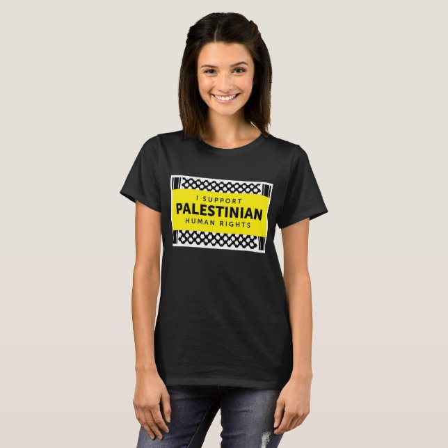 Je soutiens le T-shirt de droits de Palestinien - (Devant entier)