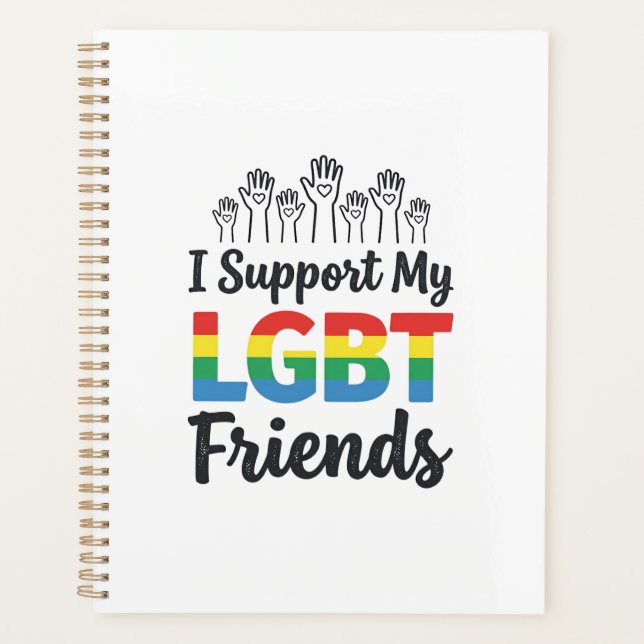 Je soutiens mes amis LGBT Vectoriel de Fierté Arc- (Devant)