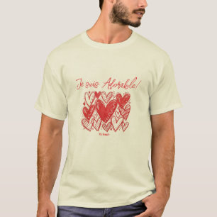Je suis Adorable! T-Shirt à motif de cœur charmant