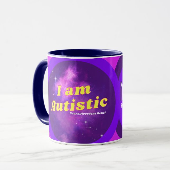 Je SUIS Autiste NeuroDivergent Rebel Coffee Mug (Devant gauche)