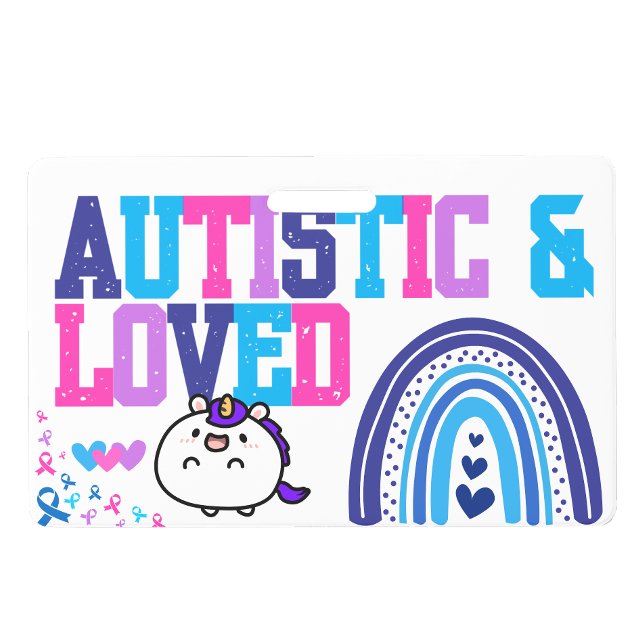 Je suis Autiste Nom id  Badge - Badge d'alerte Aut (I am Autistic Name id Badge - Autism Alert Badge)