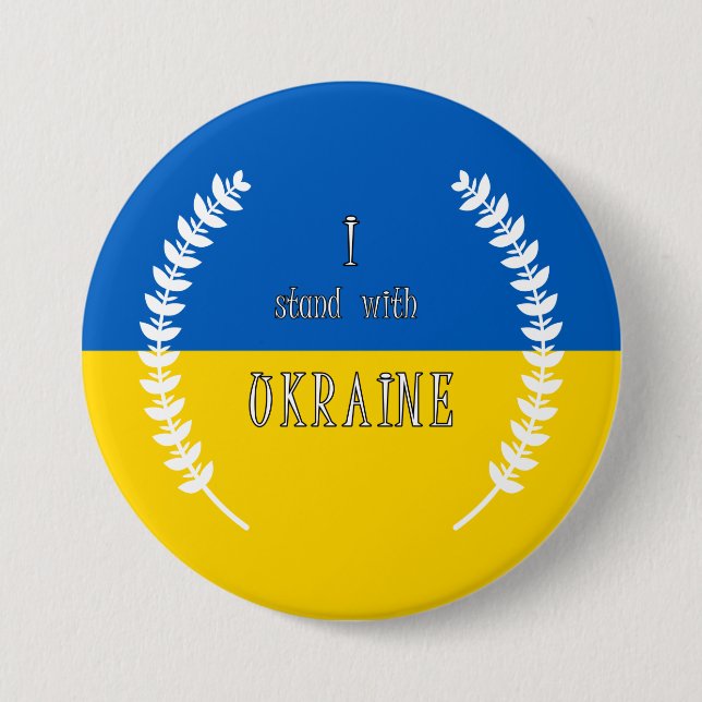 Je suis avec l'Ukraine ! ! ! Badge Rond De 7,5 Cm (Devant)
