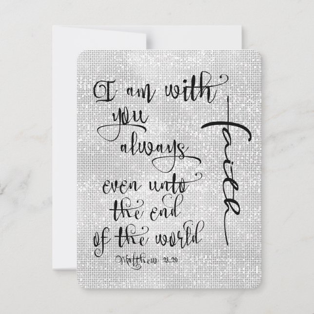 Je Suis Avec Vous Toujours Bible Verse Christian (Devant)