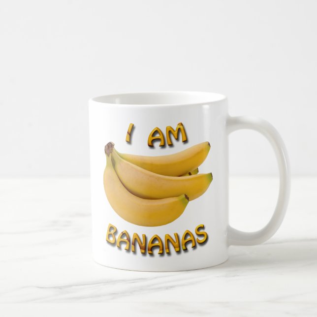 Je Suis Bananes Classique Café Blanc Mug (Droite)