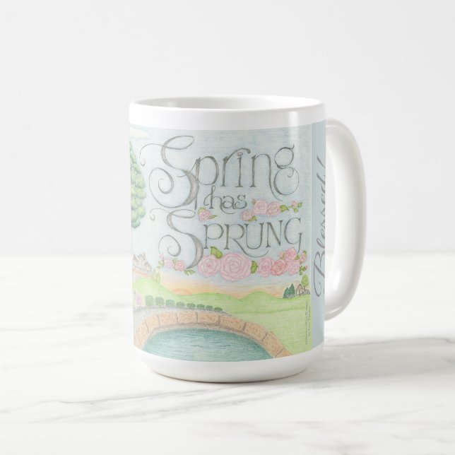 JE SUIS Bénis ! Tasse à café Printemps Est Arrivé (Devant droit)