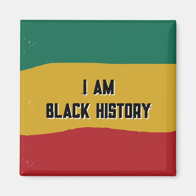 Je suis Black History Flag Magnet (Devant)