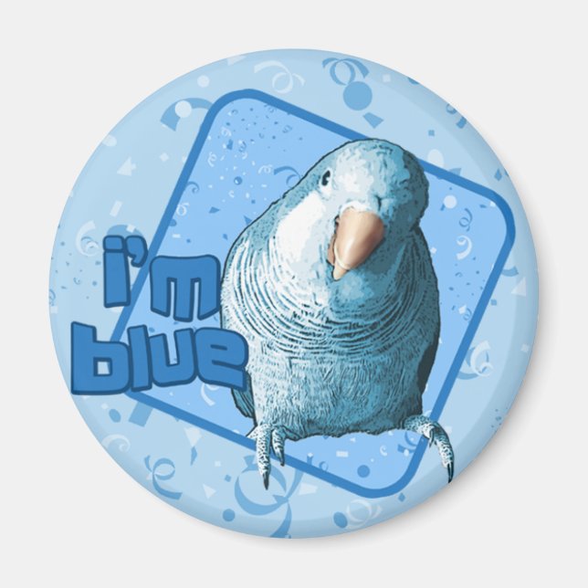 Je suis Blue Quaker Parakeet Magnet (Devant)