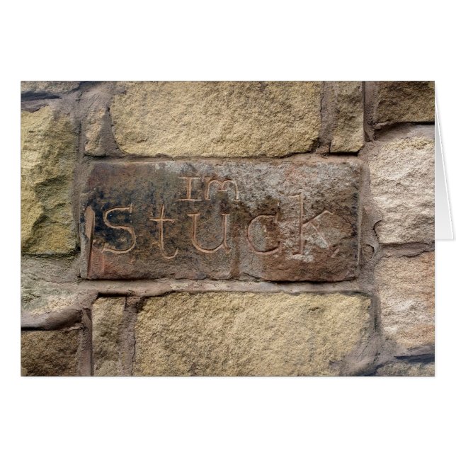 "Je suis coincé" une autre brique dans le mur (Devant horizontal)