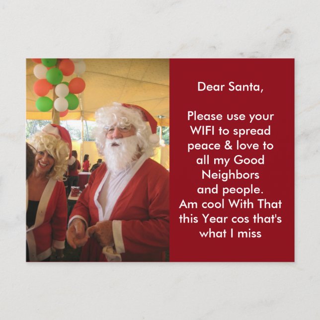 Je suis cool avec cette carte Père Noël Post (Devant)