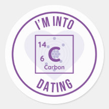 Je suis dans le Sticker rond violet C14-Carbon Dat