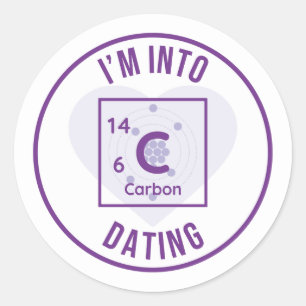 Je suis dans le Sticker rond violet C14-Carbon Dat