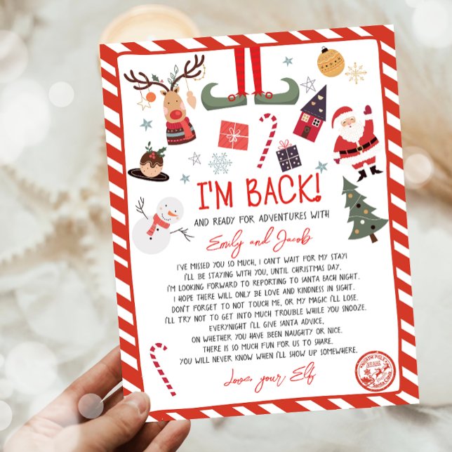 Je suis de retour Elf Arrivée Lettre Elf Retour No (Créateur téléchargé)