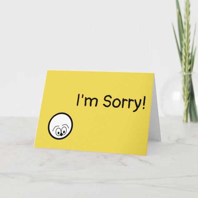 " Je suis désolé!" Carte de vœux jaune (Devant)