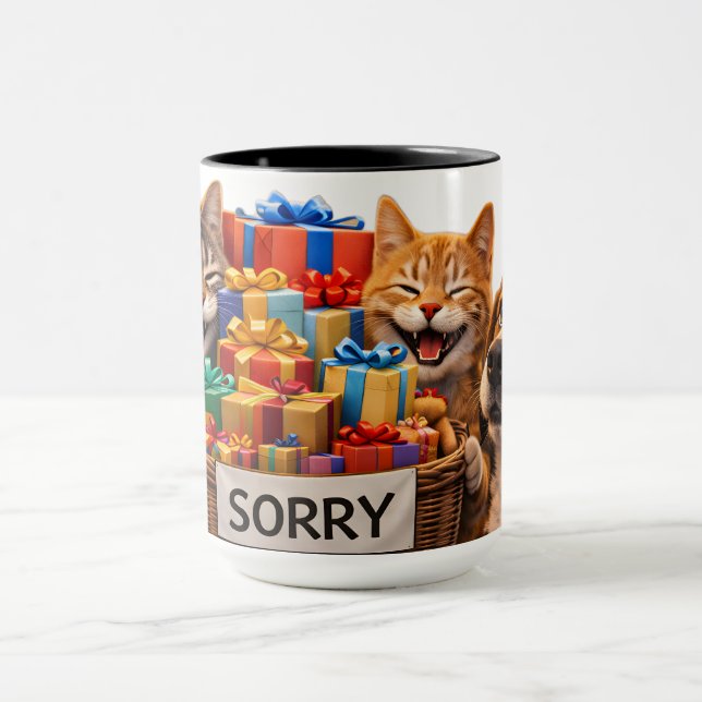 Je suis désolé, mug de café chat roux cadeau drôle (Centre)