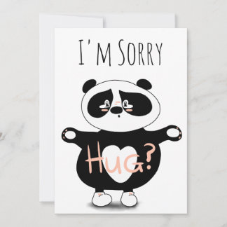 Je suis désolé Pardon Carte de mignonette Panda Be