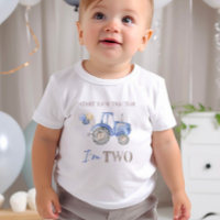 Je suis DEUX Tracteur bleu Anniversaire T-Shirt