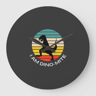 Je suis dino-mite dinosaure enfants design horloge