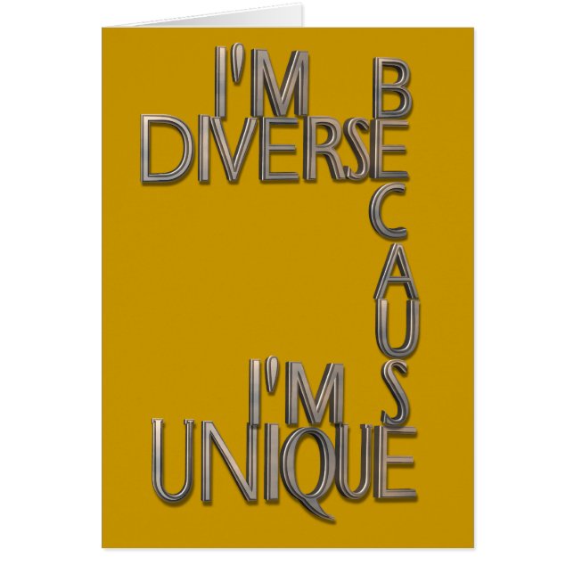 Je suis diversifié parce que je suis unique (Devant)