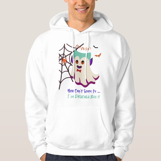 Je suis Dracula Boo Sweat - shirt à capuche blanc (Devant)