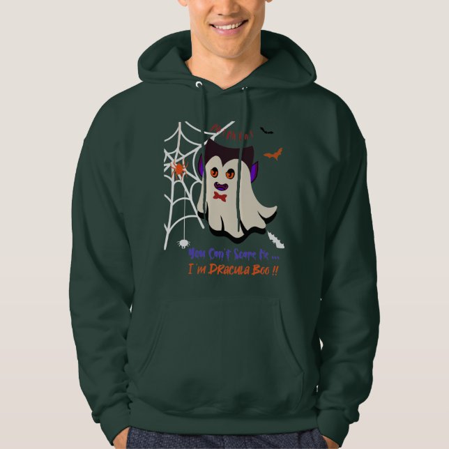 Je suis Dracula Boo Sweat - shirt à capuche vert (Devant)