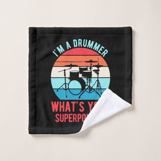 Je Suis Drummer Ce Que Votre Superpuissance (Gant de toilette)