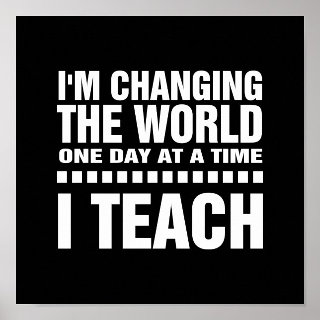 Je suis enseignant. Devis | Poster d'art typograph (Devant)