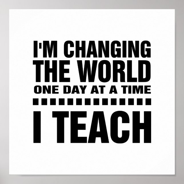 Je suis enseignant. Devis | Poster d'art typograph (Devant)