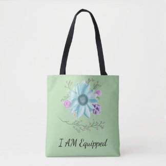 Je suis équipé sac à fleurs vert menthe