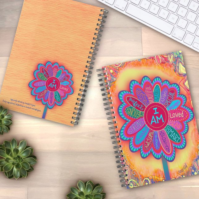 JE SUIS Floral Inspirationnel Fille Planner Coloré (Créateur téléchargé)