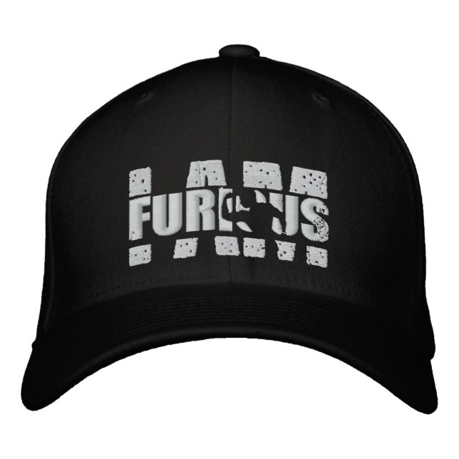 JE SUIS FURIEUX Logo Blanc Laine Casquette Stretch (Devant)