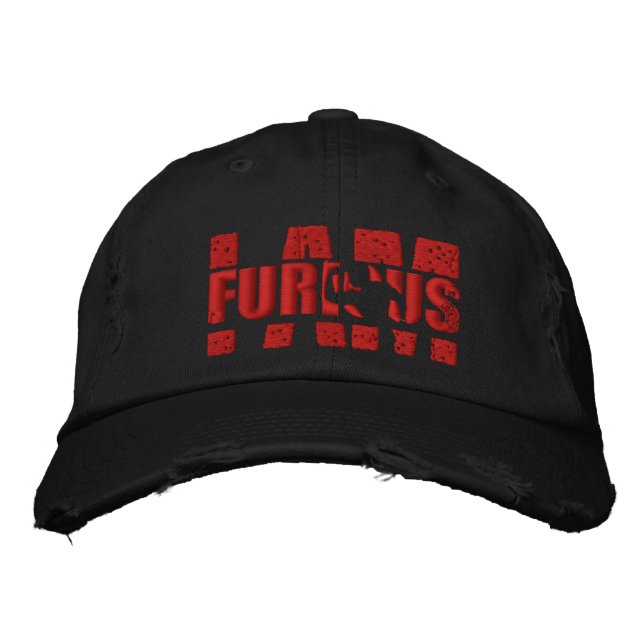 JE SUIS FURIEUX Logo Rouge Casquette en détresse (Devant)
