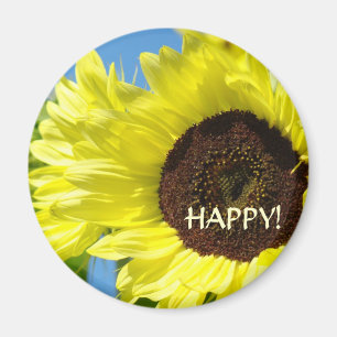 JE SUIS HEUREUX ! Fleurs Jaunes magnets