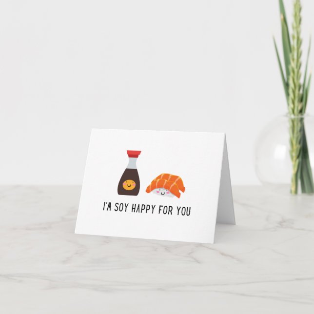 Je suis Heureux Pour Vous - Carte de Sushi Mignon (Devant)