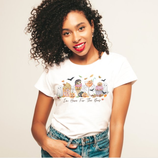 Je suis ici pour les Boos | T-shirt Halloween à bo (Créateur téléchargé)